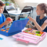 Boîte à lunch bento personnalisable avec logo, mignonne, écologique, de qualité alimentaire, grande capacité, portable, légère, sans BPA, 3 compartiments