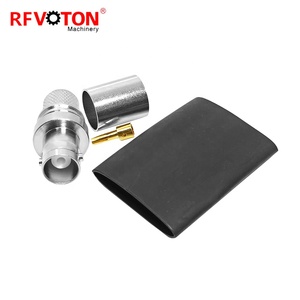 Đồng thau BNC nữ Jack uốn kết nối EZ solderless RF cắm cho rg8wtr400rg213rg214 H1000 Cáp - Product Image 6