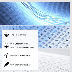 Sábanas Conductivas con Fibra de Plata al 10%, Funda de Colchón de Algodón con Conexión a Tierra - Product Image 5