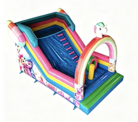 Château gonflable licorne arc-en-ciel avec toboggan, structure de saut pour enfants en PVC commercial pour location de fête