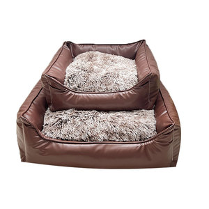Faux Leather Dog Cat Bed <strong>Liner</strong> Square Deep Sleep <strong>Pet</strong> Bed Mat - Product Image 5