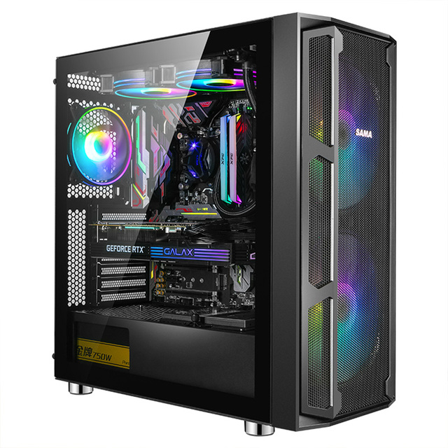 SAMA Mesh Front Panel Full Tower Computer case Vertical VGA Computer case Atx Usb 3.0 Gabinete Pc
