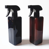 Flacon pulvérisateur en plastique PET carré vide personnalisé 28/410 de 500 ml avec pompe pulvérisateur entièrement en plastique sans métal, emballage cosmétique