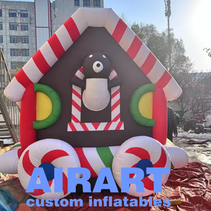 Train gonflable de Père Noël en vente directe d'usine, transformez-le en un élément publicitaire pour les événements de Noël en plein air - Product Image 4