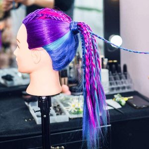 Synthetic Fiber Hair Mannequin <strong>Head</strong> 24inch Female Cosmetology Training Doll <strong>Head</strong> for Hairdressing <strong>Styling</strong> Practice with Stand - Product Image 3