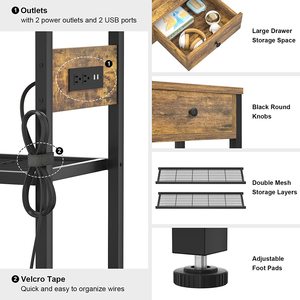 Mesa Consola Moderna de 47'' para Entrada con Tomas de Corriente, Puertos USB y 3 Cajones - Muebles para Sala de Estar - Product Image 3