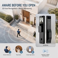 Tuya WiFi 6085 Smart Door Lock 3D Face Recognition Fingerprint Digital Door Lock with Camera for Wood Door