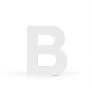 Wooden Letter B White 3D <b>Wall</b> <b>Decor</b> For Home Or Office Decoration - Product Image 2