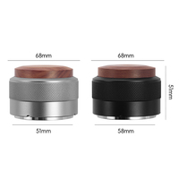 En gros, Tamper à expresso auto-nivelant à ressort avec poignée en noyer, 51 53 58mm, base ondulée en SS304, pour barista domestique et professionnel