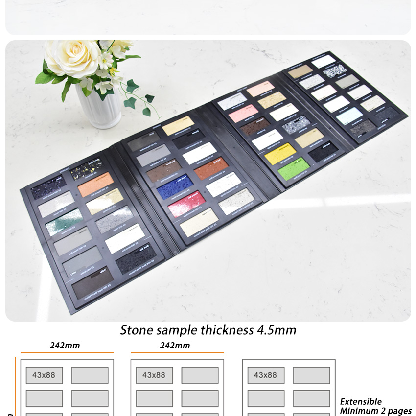 High Quality Custom Display Rack Plastic Marble Mosaic Catalogue Case Granite Stone Sample Folder Box Tile Quartz Samples Book