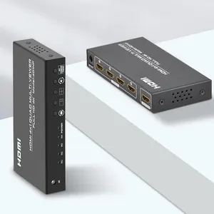FJ-401HF ตัวแยกสัญญาณ HDMI 4K HDMI 4K 4X1ตัวรับสัญญาณรีโมทคอนโทรล fjgear แบบ4หน้าจอพร้อมกัน