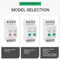 Disjoncteur intelligent TUYA WiFi sans fil avec minuterie, compteur d'énergie KWH, télécommande, protection contre les surtensions et les sous-tensions, 1P+N, 63A