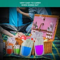 Sacs de bouteilles en plastique transparent à prix compétitif, emballage de boissons alcoolisées liquides de voyage, pochette de bec verseur
