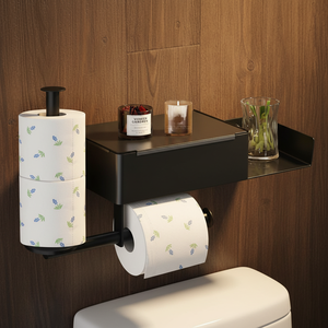 Portarrollos de Papel de Acero Inoxidable Negro de Pared, Moderno, Duradero y de Alta Calidad, Marca Jelos, con Certificación CE - Product Image 1