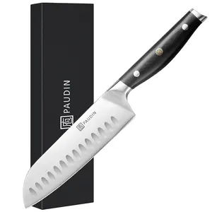 7 אינץ 'מקצועי גרמני פלדה h1.4116 סכין פלדה עם g10 ידית ללא מקל יפנית סכין שף