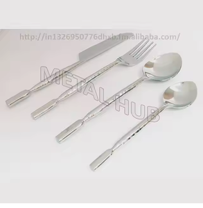 Eco-Friendly Flatware Set Hand-Forged Stainless Steel Knife, <b>Fork</b> & Spoon | Sustainable Tableware for Events & Outdoor Dining - Product Image 4