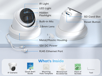 Caméra IP tourelle fixe HITOSINO HIK OEM intelligente hybride IR double lumière blanche 5MP couleur intégrale PoE