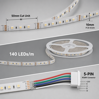 Bande lumineuse LED SMD 2835 à courant constant RGBW 140 LED/m 5M IP20/IP65/IP68/IP69 pour utilisation intérieure/extérieure Garantie 5 ans