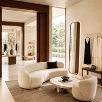 Ensemble de mobilier de magasin de vêtements de haute qualité, comptoir de réception en bois et métal, design intérieur de boutique, solution de projet tout-en-un