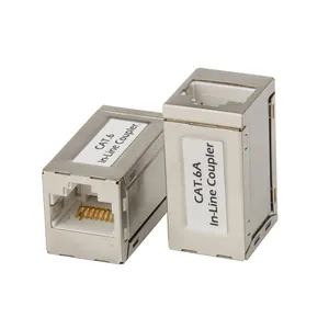 سبائك الزنك محمية STP Cat5e Cat6 Cat6A مقرنة مضمنة RJ45 أنثى إلى أنثى-درجة القط 6 جاك حجر الزاوية