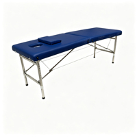 Table de massage pliable multifonctionnelle à 2 sections avec cadre en acier inoxydable, lit de spa
