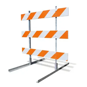 P0126 Usa Amerikaanse Standaard Barricade Barrièrebord 3M Egp Reflecterende Beplating Verkeerspijlteken Gegalvaniseerde Stalen Barricade