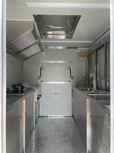 2024 2.5M Longueur Mobile Alimentaire Remorque Café Crème Glacée Chariot Hot Dog Vin Rouge Kiosques Van Camion avec Thai Crème Glacée Machine - Product Image 6
