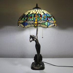 LongHuiJing 16-inches Dragonfly Tiffany Style Stained Glass Table Lamp 28.35-inch in Height - Product Image 2