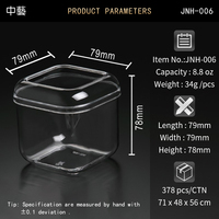 Boîte d'emballage rigide jetable carrée transparente PS Tiramisu Dessert Container pour gâteaux et collations