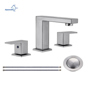 Aqua cubic Two Handle Weit verbreiteter 3-Loch-Badhahn mit CUPC-Wasser leitungen und Pop-up-Abfluss - Product Image 1