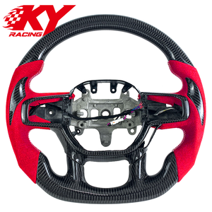 Volante personalizado de fibra de carbono con revestimiento de gamuza roja y función de calefacción, adecuado para Dodge Ram TRX 1500 3500 4500 RHO SRT - Product Image 1