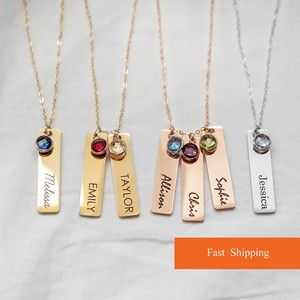 Collana Artigianale Personalizzata con <span class=keywords><strong>Nomi</strong></span> dei Bambini e Pietra Portafortuna, Regalo per Nonna, Mamma, dai Figli - Product Image 2