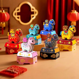 ตัวต่อสามมิติสไตล์จีนทำมือ DIY ปีม้า 2026 ขายส่ง - Product Image 1