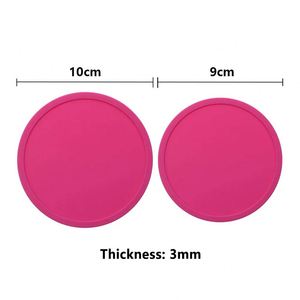<b>Silicone</b> Table Mat Candy Color coaster Round Waterproof Non-slip Insulation Tea coaster Mat bar coaster - Product Image 3