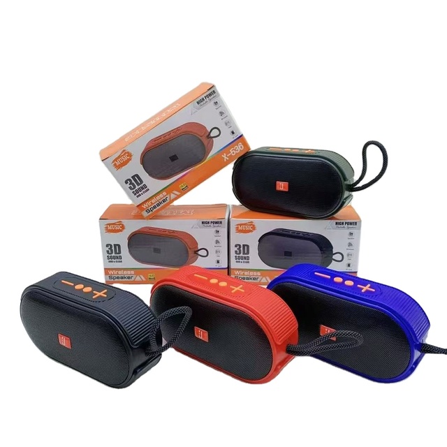 X-536 Portable Wireless Mini Speakers Sound Activated Louder with FM Radio and Support TF/USB Functions Loud Blue Tooth Speaker