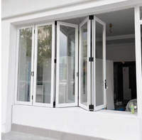 Ventana Plegable de Aluminio con Doble Vidrio para Balcón, Diseño Moderno, Pantalla Plegable Resistente al Viento, Ventana Exterior Bifold