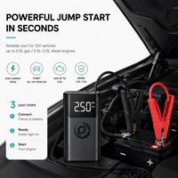 Compresseur d'air portable pour voiture, booster de batterie d'urgence, démarreur de voiture, gonfleur de pneus 150 PSI avec lumière d'urgence