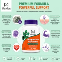 Comprimés de glycinate de magnésium à marque privée OEM 100 mg, hautement absorbables, 180 unités pour adultes, non destiné aux femmes enceintes