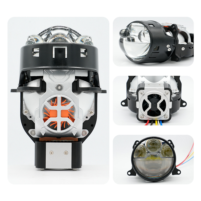 Bi Led 3 Inch Triple Laser Projector Lamp for Headlights 45W-80W Per Piece 1 Year Warranty for Car High Low Beam