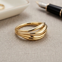 Bague double épaisse en argent sterling 925 plaqué or 14k 18k Vermeil, personnalisée Kirin, vente en gros, cadeau OEM ODM pour femme
