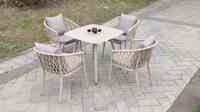 Ensemble de meubles de loisirs confortables à dossier haut Patio rotin osier salle à manger chaise de jardin