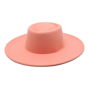 새로운 도매 Chapeau 팜므 경향 와이드 챙 보라색 페도라 모자 펠트 파도라 페도라 모자 남성 여성 돼지 고기 파이 교회 모자 - Product Image 4