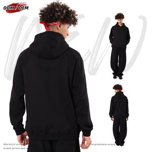 Sweat à capuche épais en polaire patchwork pour homme, design en arc, coupe oversize, style streetwear, pour l'automne - Product Image 3