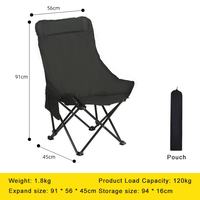 Chaise d'extérieur légère et à dossier haut, pliable et portable, pour le camping et la plage.