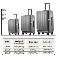 Nouveau 20 pouces multifonctionnel universel roue chariot valise ouverture latérale cadre en aluminium PC bagage à main étui de voyage ensembles de bagages