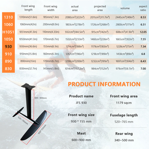 JFS930 1179sqcm Aluminum Carbon Wingfoil Hydrofoil Board High Quality Wave <b>Surfing</b> Ocean Waters Black 8kg JFS 930 Carbon Wingfoi - Product Image 3