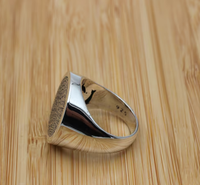 Bague islamique en acier inoxydable 316L fabriquée en usine, design ottoman arabe fait à la main, bijoux de haute qualité