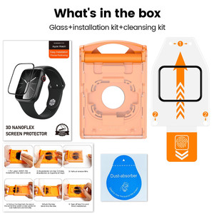 Protector de Pantalla de Tercera Generación Fácil de Instalar para <span class=keywords><strong>Apple</strong></span> <span class=keywords><strong>Watch</strong></span> Series 7 6 5 45mm <span class=keywords><strong>SE</strong></span> 44 con Kit de Instalación Fácil - Product Image 3