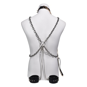 QKKQ BDSM - Cadena de Bondage, Ropa Interior Sexy para Hombre, Arnés Metálico, Cadena Fetiche con Collar y Esposas, Juguetes Sexuales Eróticos para Coqueteo - Product Image 6