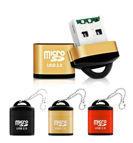 Мини USB 2,0 кард-ридер с пластиковой крышкой, цепочка для ключей, высокоскоростная Micro SD TF карта памяти OTG адаптер для ПК, камеры телефона ноутбука
